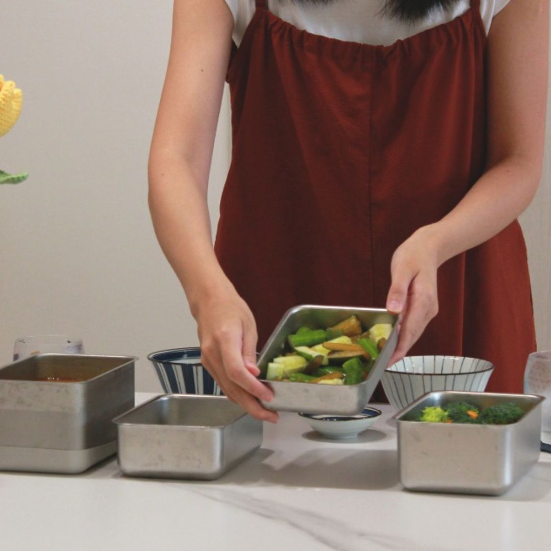 𝘿𝙤𝙪𝙗𝙡𝙚 𝘽𝙤𝙭 可微波不鏽鋼保鮮盒、便當盒:一盒多用,保鮮、料理、攜帶、清洗都超方便!