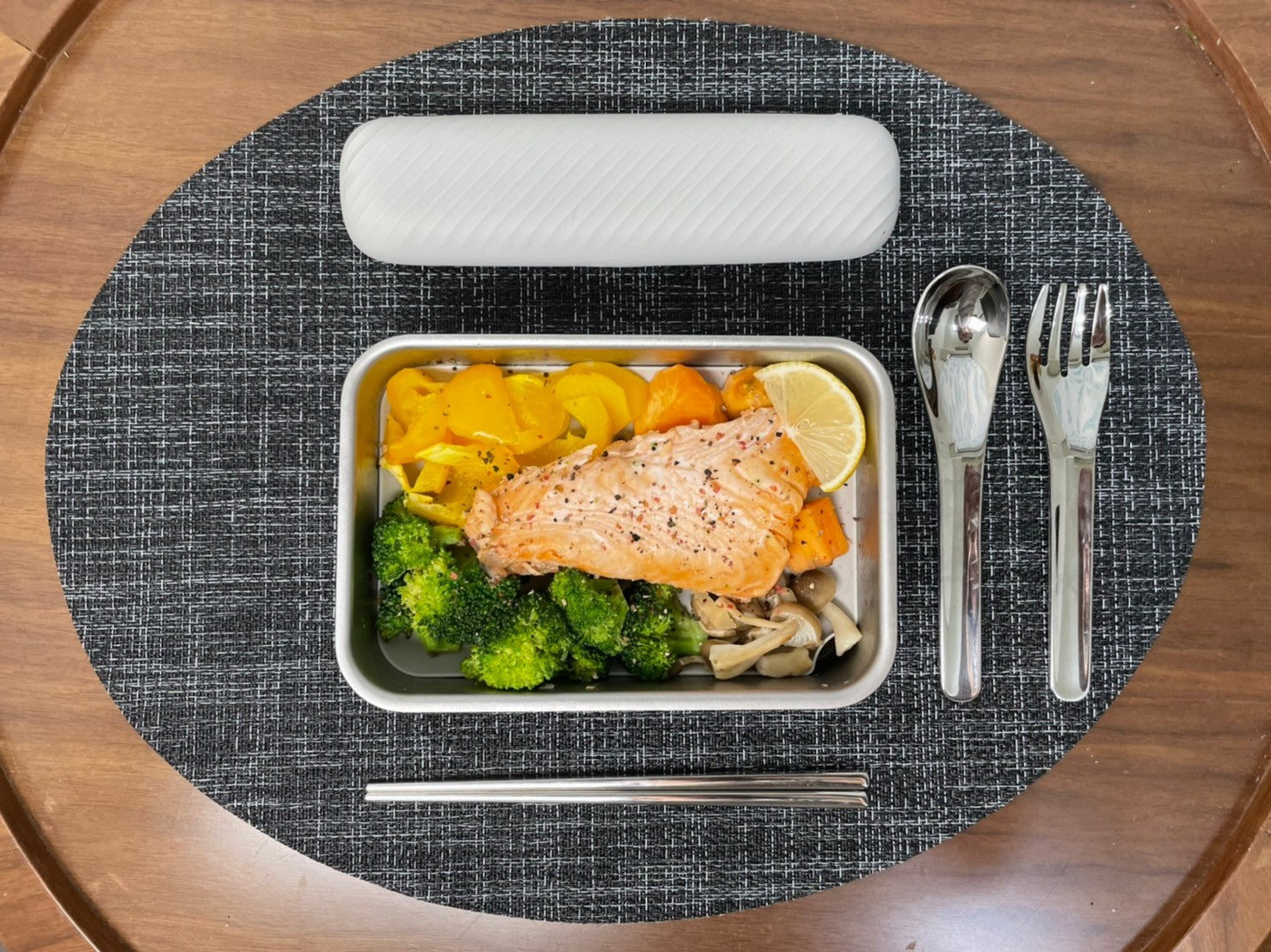 蒸氣微波料理|檸檬鮭魚佐時蔬