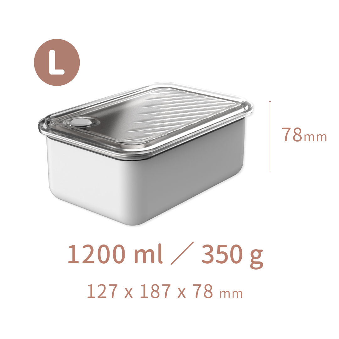 【 雙 11 好好購 】Double Box 蒸氣微波保鮮盒 - 米香白 M + L 組