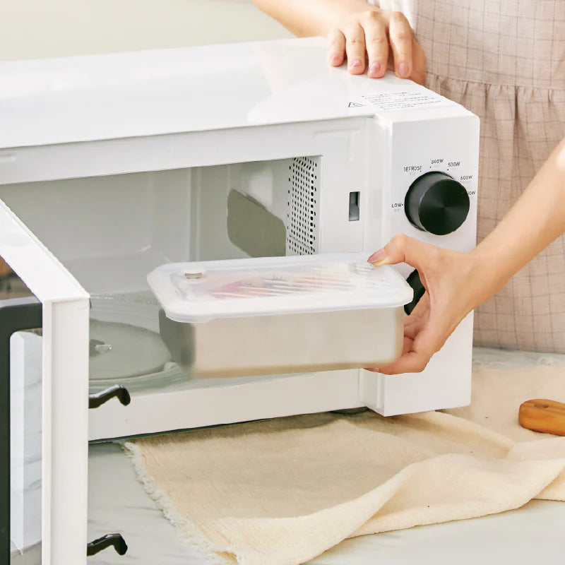 【 雙 11 好好購 】Double Box 蒸氣微波保鮮盒-不鏽鋼原色 XL