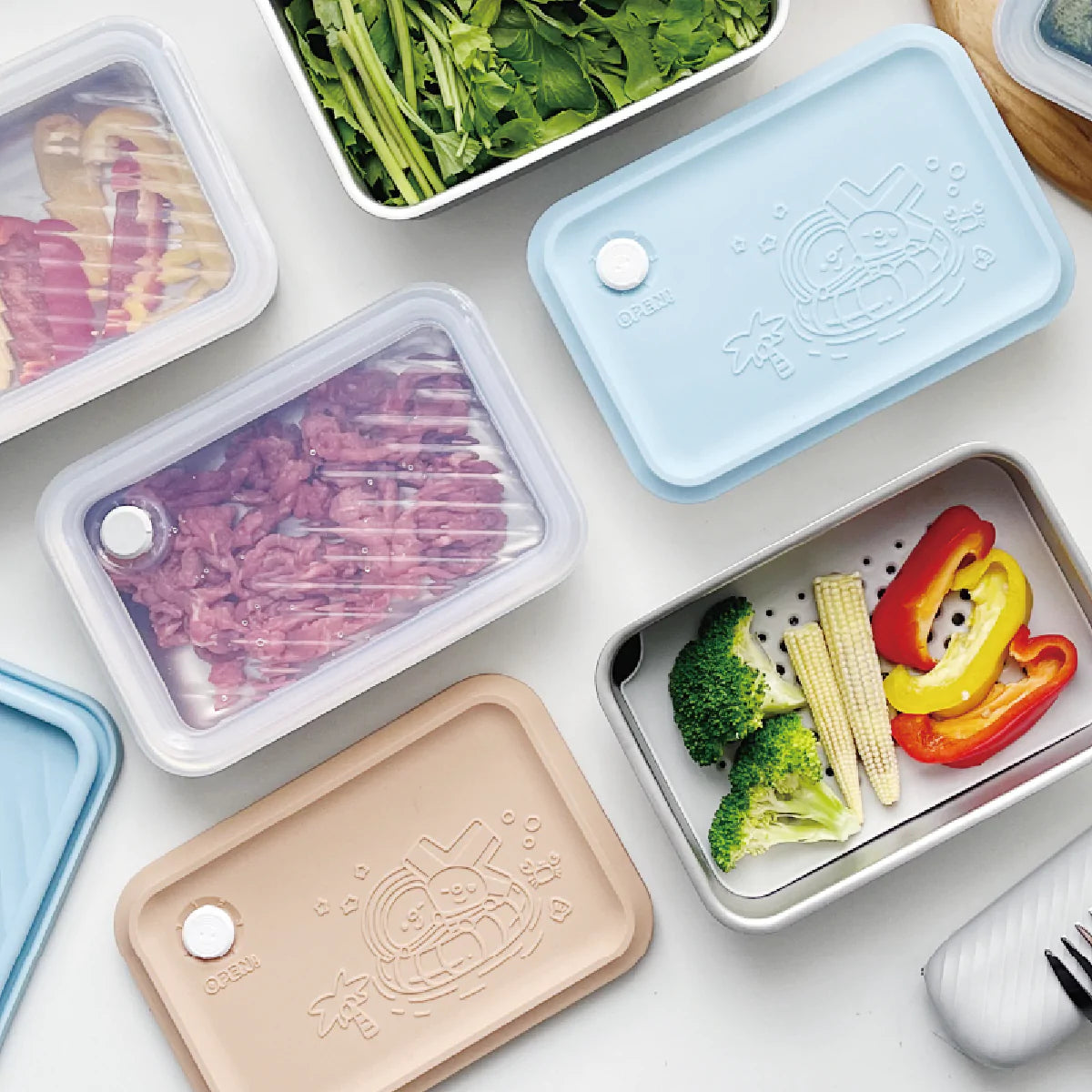 【 雙 11 好好購 】Double Box 蒸氣微波保鮮盒-不鏽鋼原色 XL